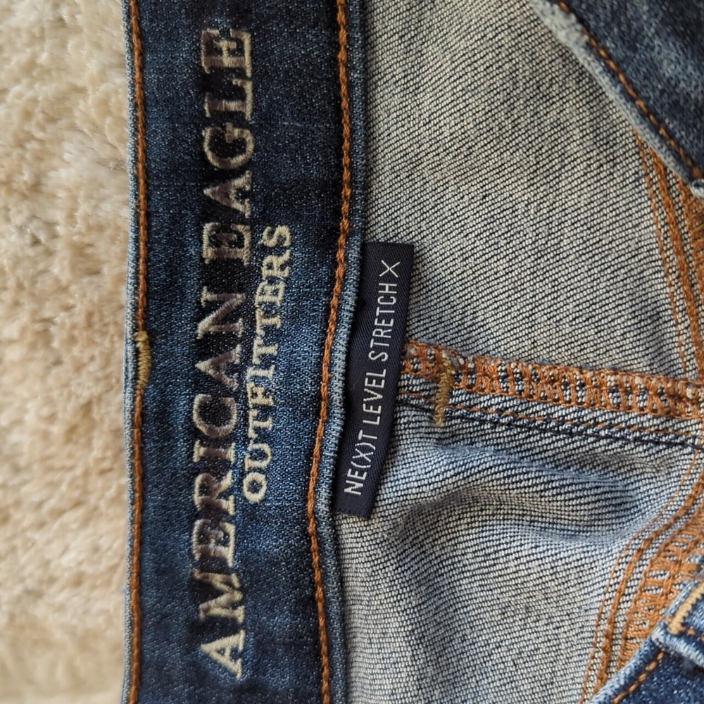 American Eagle Distressed Stretch Side Zipper Den… - image 3